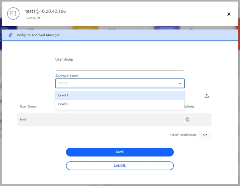 Configure Approval Manager Screen