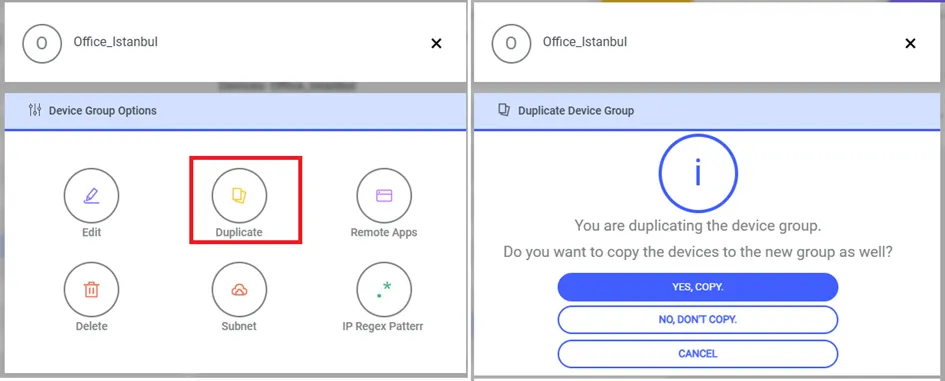 Duplicate device group creation