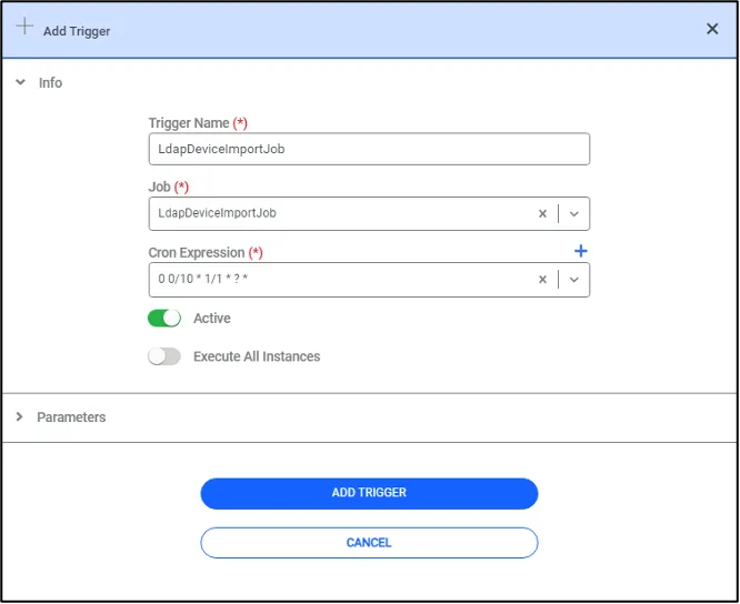 Add LDAP Device Import Job Add LDAP Device Import Job