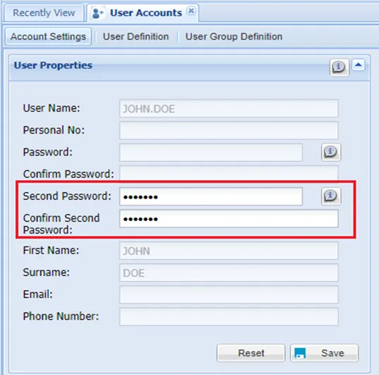 Second Password