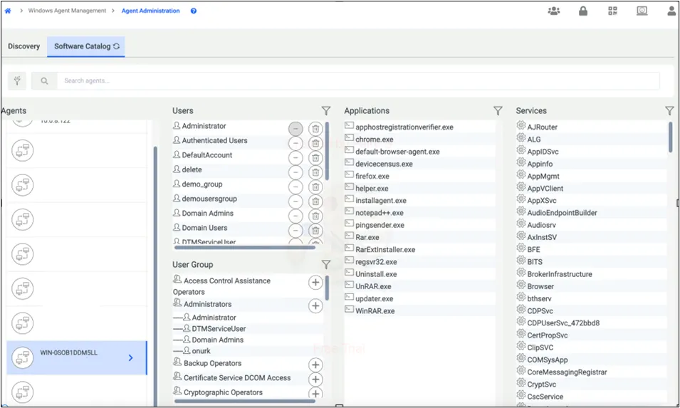 An example of the Service Catalog Screen An example of the Service Catalog Screen