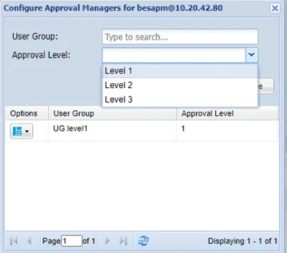 Configure Approval Manager Screen