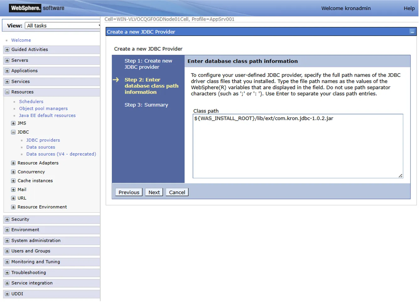 Adding Database Class Path