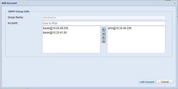Adding SAPM Accounts to SAPM Groups