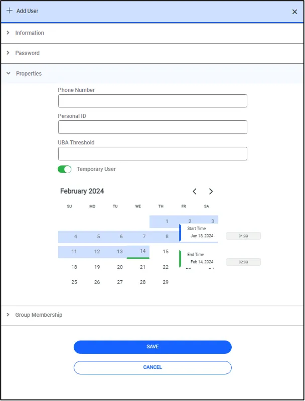Temporary user creation Temporary user creation
