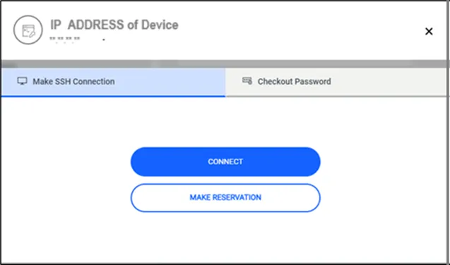 Connection via Device Inventory