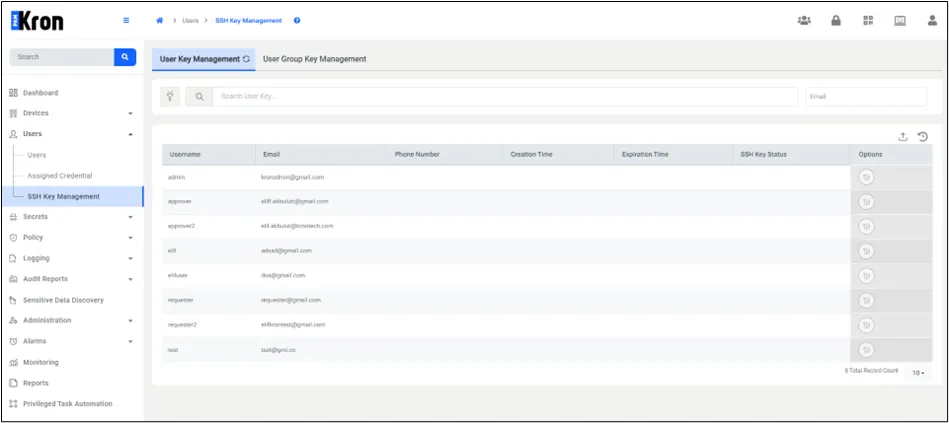 User Key Management
