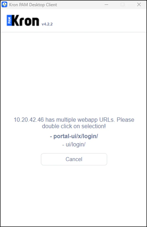 WebAppURL selection on Desktop Client