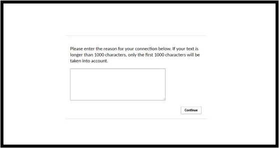Reason field for RDP connections