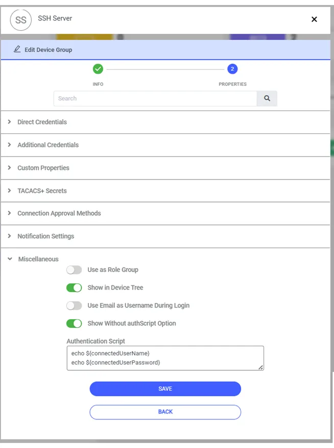 Show Without authScript Option Show Without authScript Option