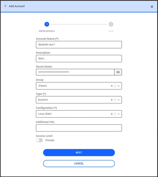 Adding Dynamic Accounts