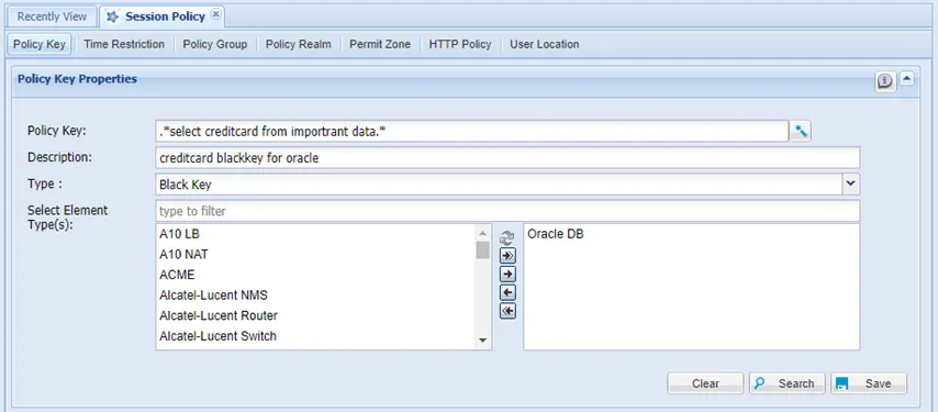 SQL Policy Key Definition