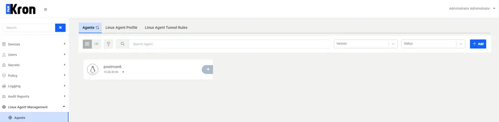Agents Installed in Target Servers List Agents Installed in Target Servers List