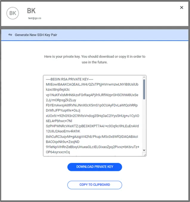 Generating new key pair Generating new key pair
