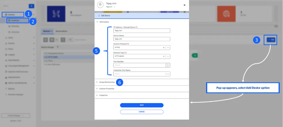 Agregar una página web como dispositivo