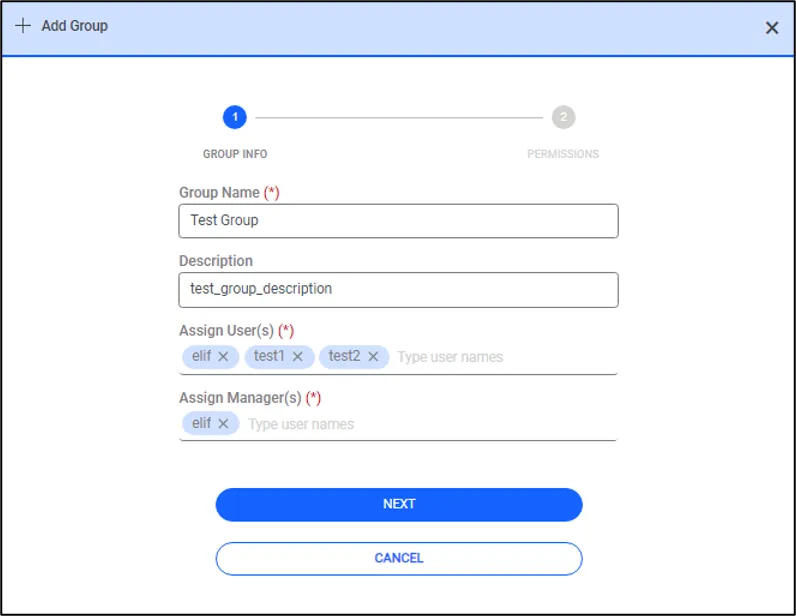 User Group Creation