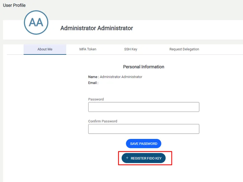 Register FIDO Key