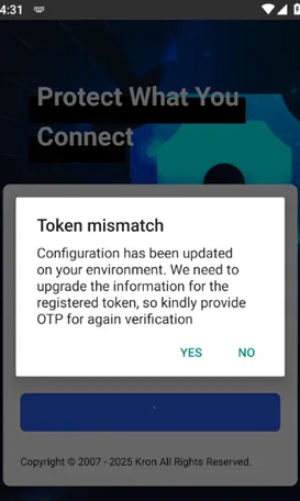 Token mismatch 