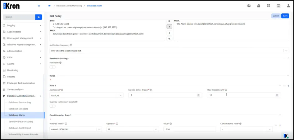 Rule Editor – Conditions