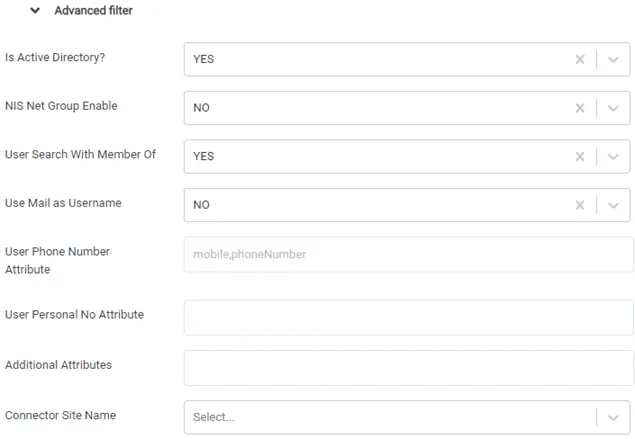 LDAP Account Advanced Settings LDAP Account Advanced Settings