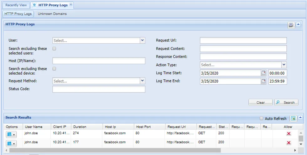 HTTP Proxy Logs