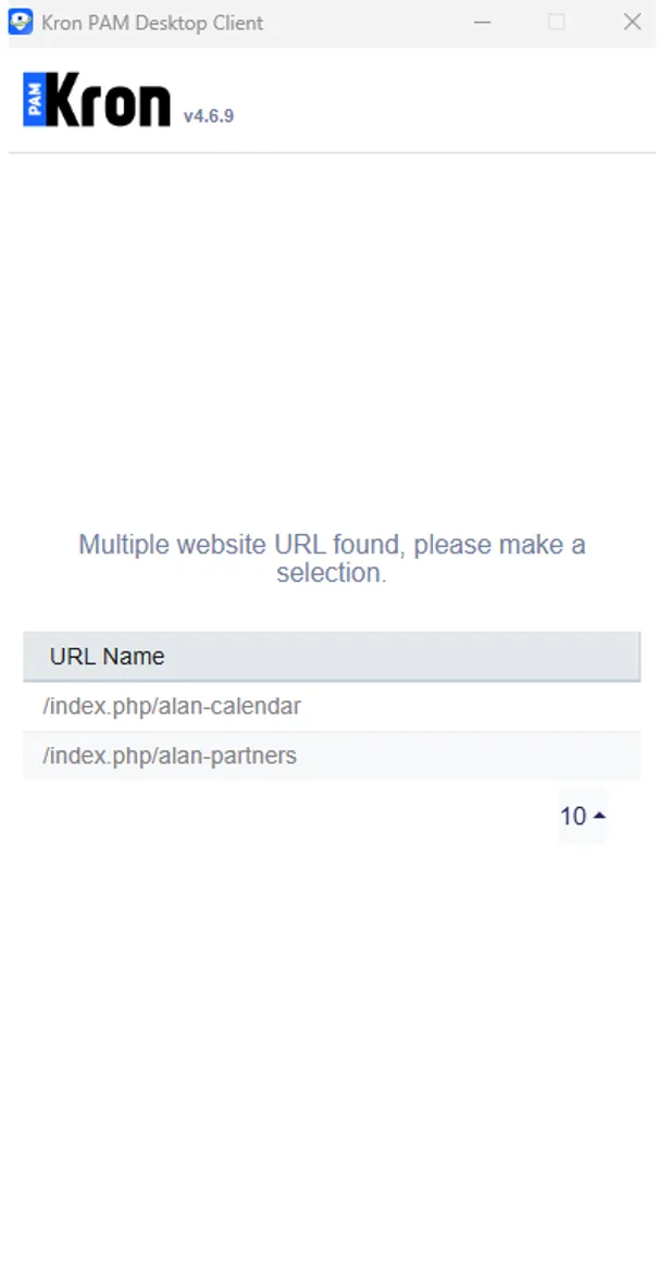 Correct Format of URLs if Kron PAM Desktop Client Application is used