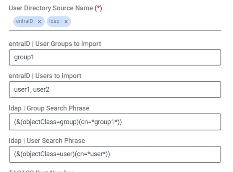 User Directory Source Selection