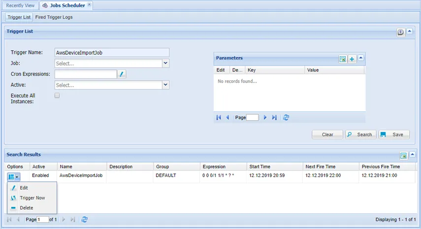 Trigger AWS Device Import Job Manually
