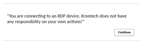 Legal Disclaimer Message Example for RDP