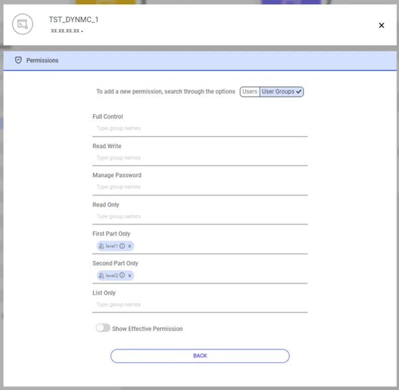 Configuración de permisos de cuenta para grupos de usuarios 