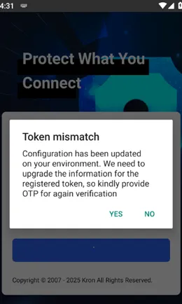 Token mismatch 