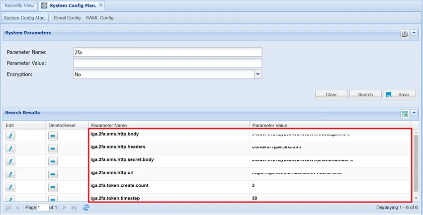 SMS Settings for MFA