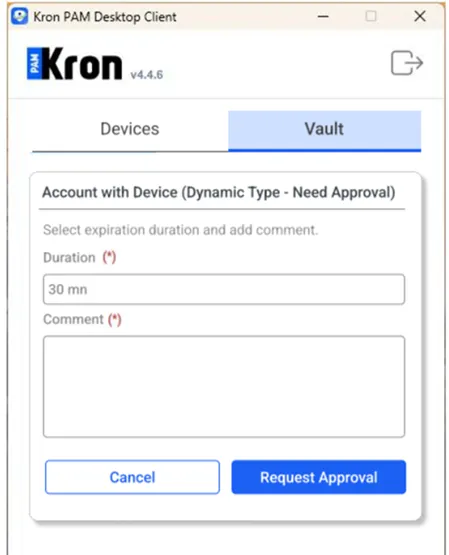 Requesting Approval before checking the password out