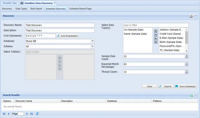Schedule Data Discovery