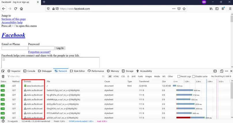 Bypass domains in Facebook main page Bypass domains in Facebook main page