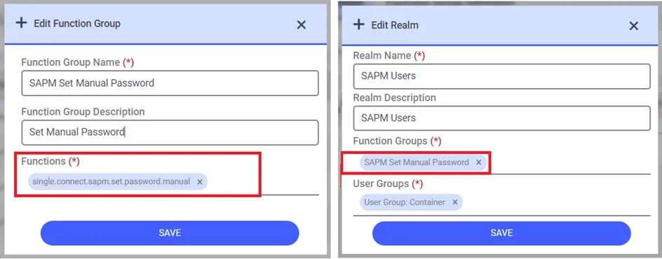 Function / Realm Definition Screen