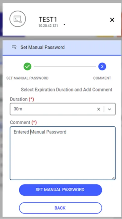 Set Password Manually Duration Select Screen Set Password Manually Duration Select Screen