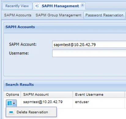 Password Reservation Tab