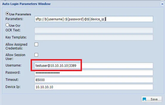 SAPM Configuration Parameters for Remote Application Login