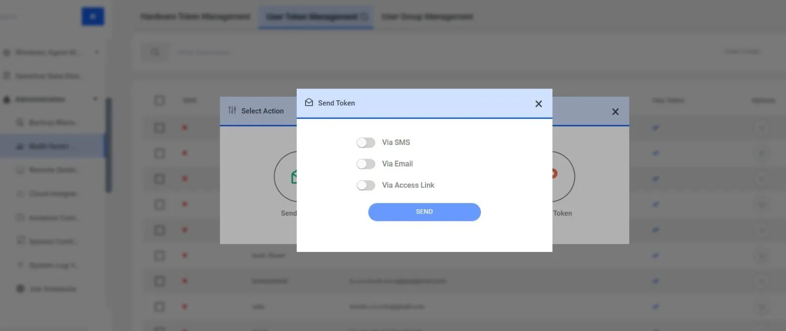 Sending a QR Code via User Token Management 