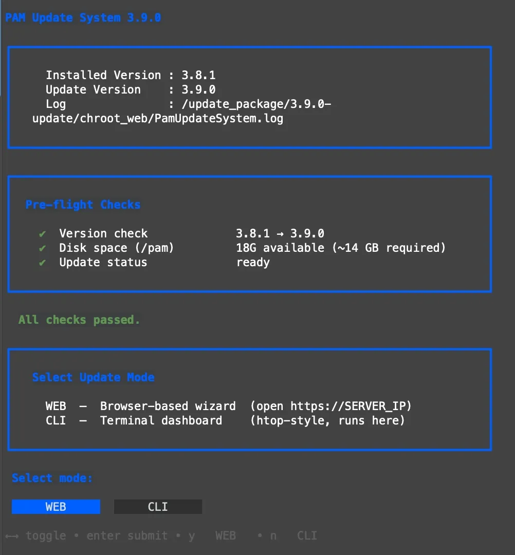 Select update method