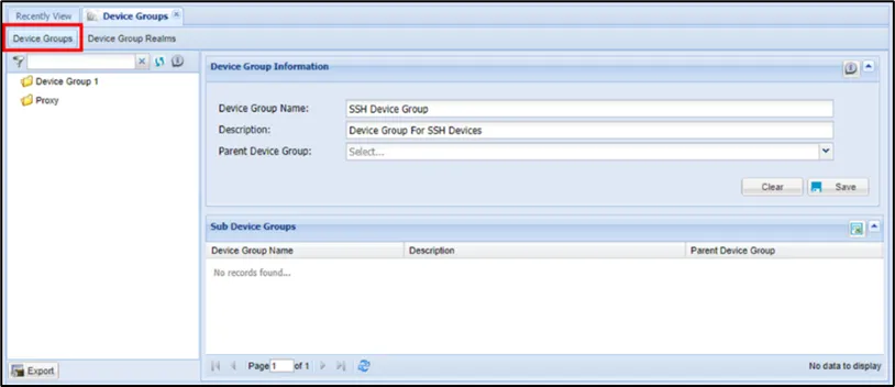 Creating a Device Group  