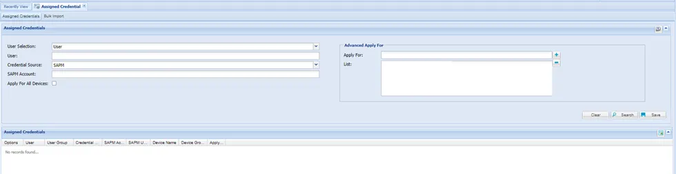 Assigned Credentials Configuration