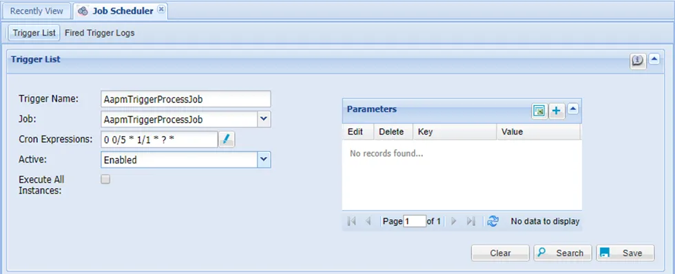 Saving an AAPM Trigger Process Job