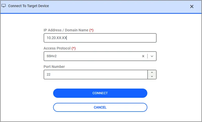 Connect to Target Device 
