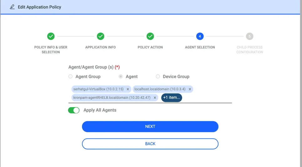 Allow Policy, Agent Selection