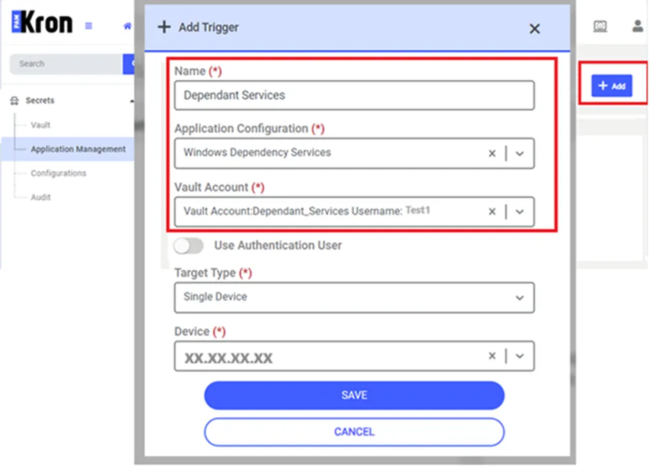 Application Management Definition Screen Application Management Definition Screen