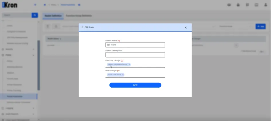 SSO Second Password Enabled function