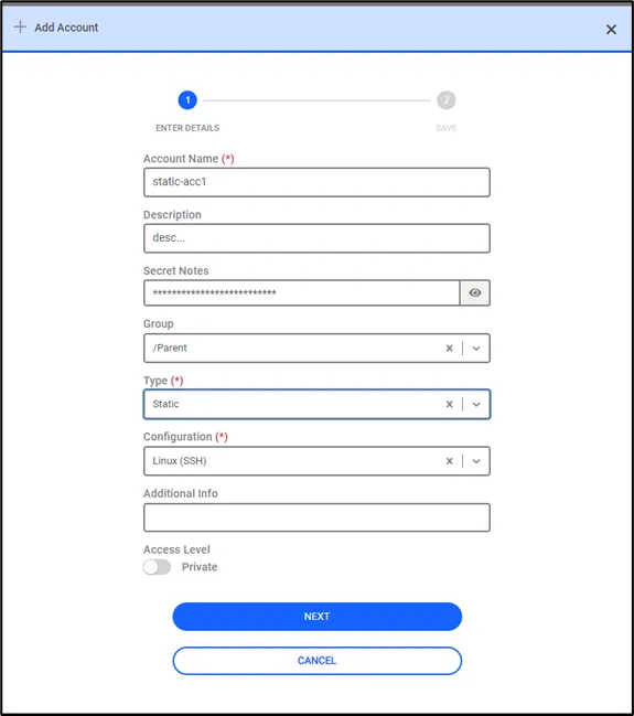 Adding Dynamic Configured Static Accounts