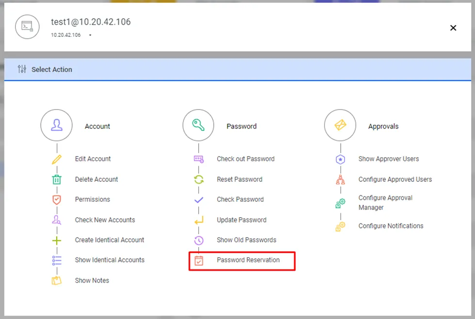 Password Reservation Option